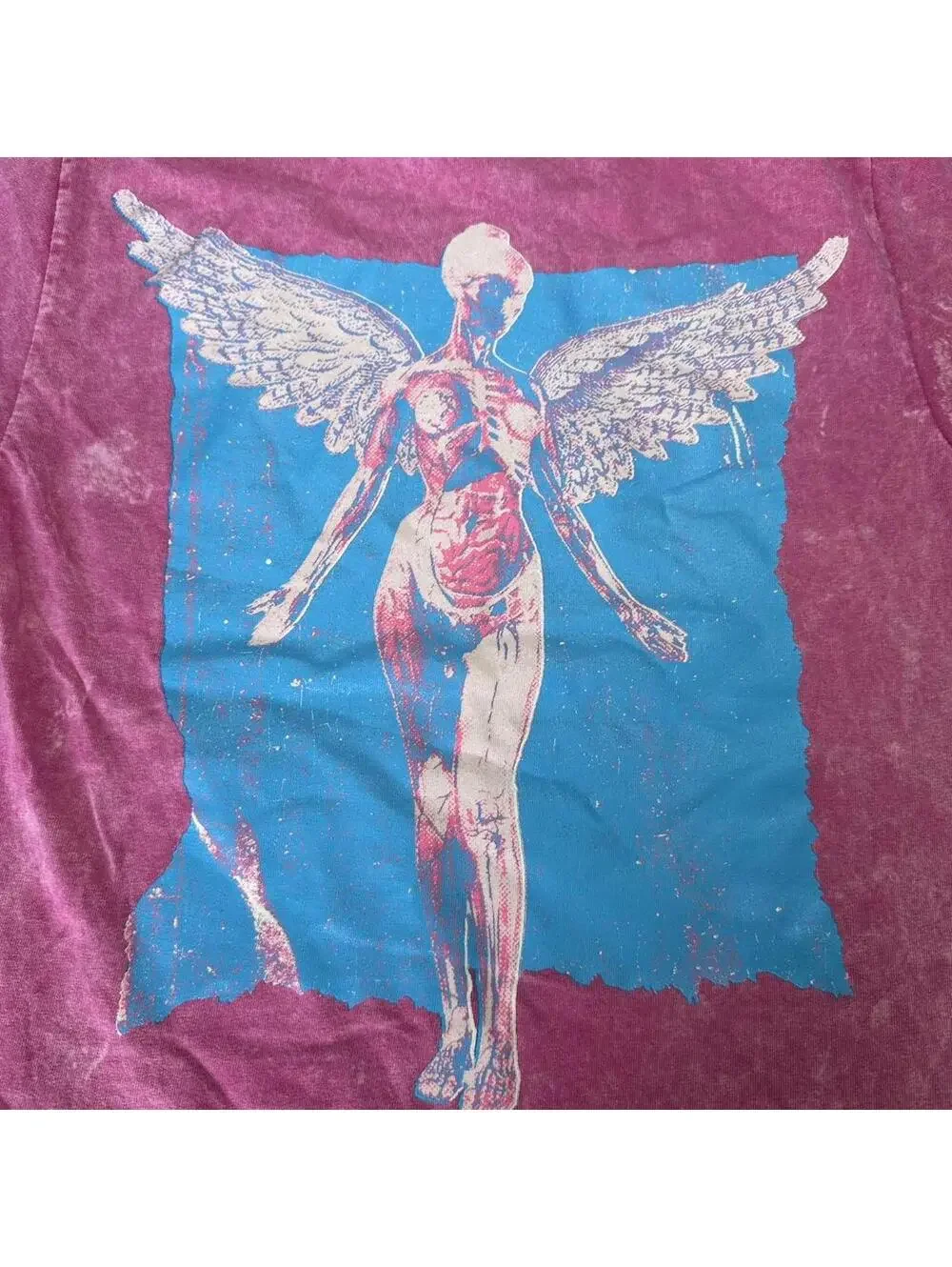 NIRVANA In Utero Pink Bleach Dye Tee - Small
